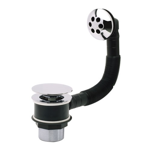 Embrass Peerless 1 1/2" Chrome Enflow Bath Combination Waste and Overflow Chrome Mushroom Spring Plug