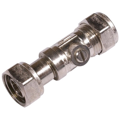 Express Chrome Straight Service Valve 15mm x 1/2"