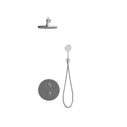 Express Enzo Concealed Dual Outlet Thermostatic Shower with Round Kit - Chorme
