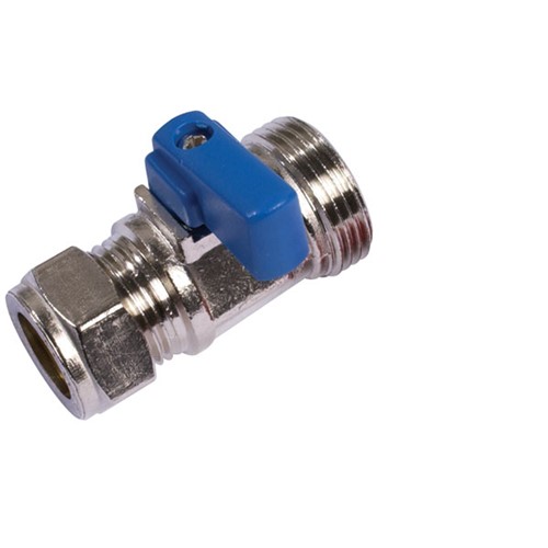 Express Chrome Straight Washing Machine Valve 15mm x 3/4"