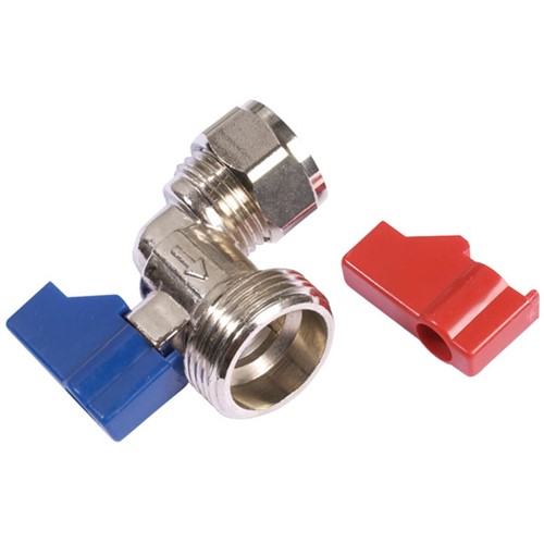 Express Chrome Angled Washing Machine Valve 15mm x 3/4"