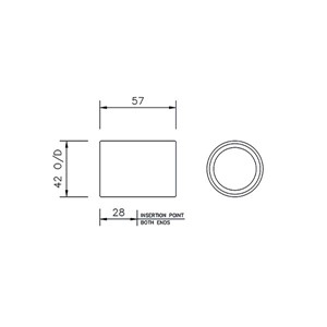 Floplast ABS Solvent Weld 32mm Straight Coupling - White