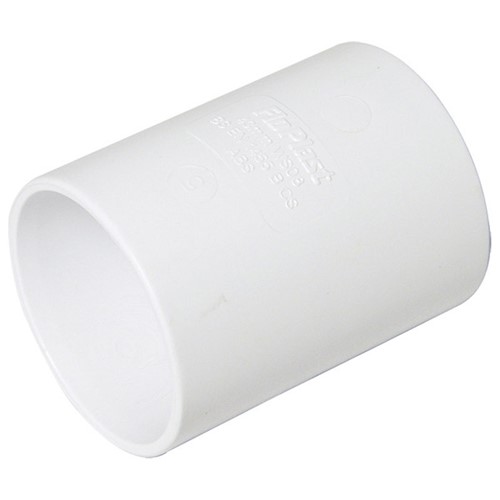 Floplast ABS Solvent Weld 40mm Straight Coupling - White