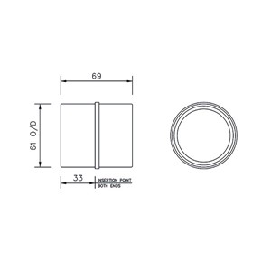 Floplast ABS Solvent Weld 50mm Straight Coupling - White