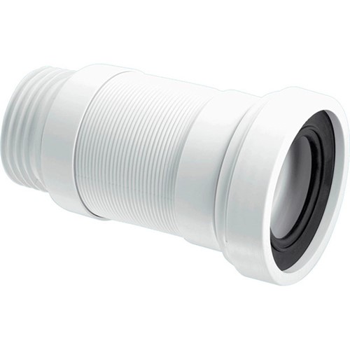 McAlpine 90mm Short Straight Flexible WC Connector - WC-F18S