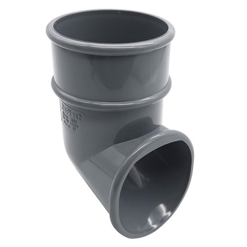 Floplast 68mm Round Downpipe Shoe - Grey - RB3G