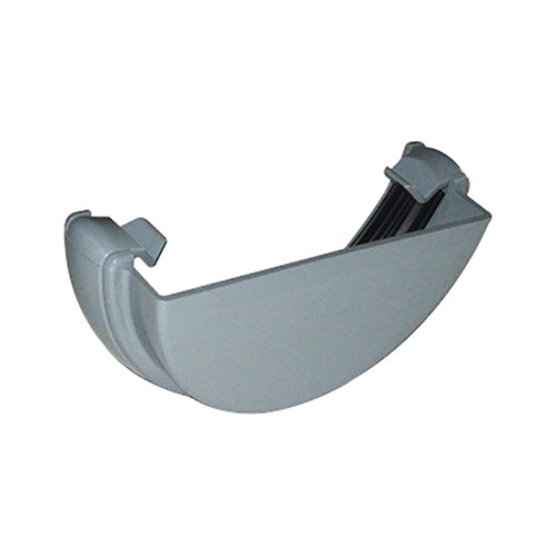 Floplast Half Round 112mm Rainwater External Stopend - Grey - RE1G
