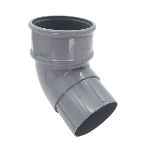Floplast 68mm Round Downpipe 112.5 degree Offset Bend - Grey - RB2G