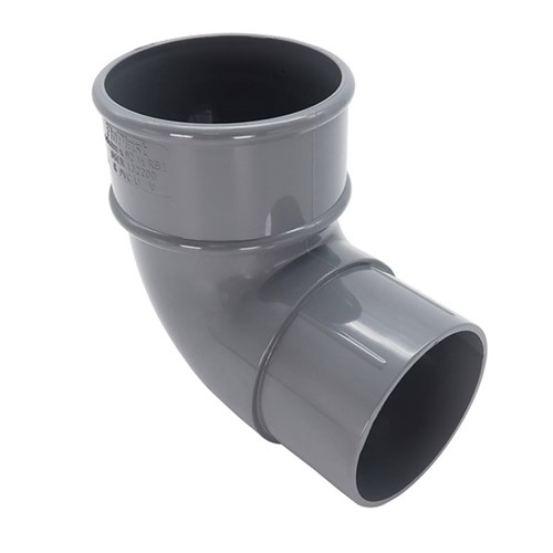 Floplast 68mm Round Downpipe 92.5 degree Offset Bend - Grey - RB1G