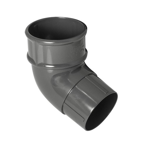Floplast 68mm Round Downpipe 112.5 degree Offset Bend - Anthracite - RB2