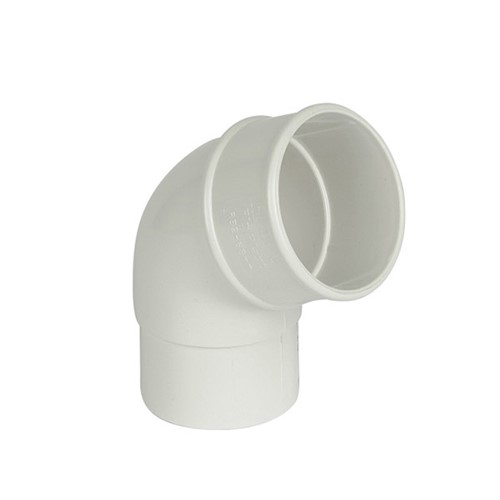 Floplast 68mm Round Downpipe 112.5 Degree Offset Bend - White