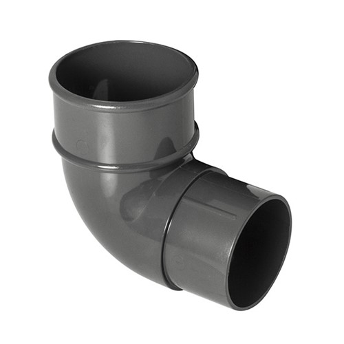 Floplast 68mm Round Downpipe 92.5 degree Offset Bend - Anthracite - RB1
