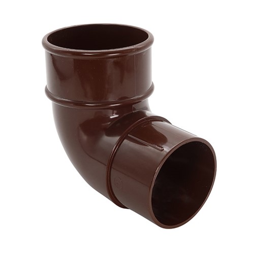 Floplast 68mm Round Downpipe 92.5 Degree Offset Bend - Brown