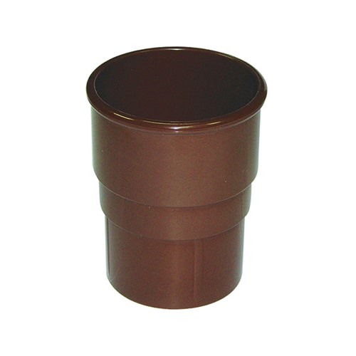 Floplast 68mm Round Downpipe Pipe Socket - Brown