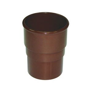 Floplast 68mm Round Downpipe Pipe Socket - Brown
