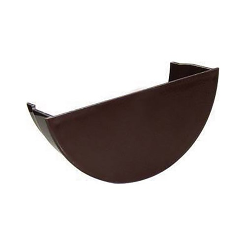 Floplast Half Round 112mm Internal Stopend - Brown