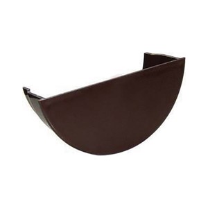Floplast Half Round 112mm Internal Stopend - Brown