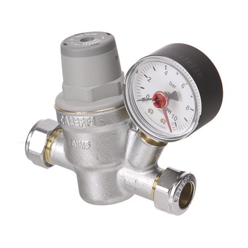 Altecnic 15mm 533 High Temperature Pressure Reducing Valve with Gauge