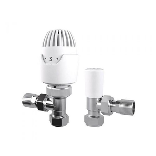 Drayton RT212 Thermostatic Radiator Valve with 15mm Angled Valve and Lockshield - 0809260