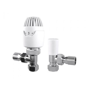 Drayton RT212 Thermostatic Radiator Valve with 15mm Angled Valve and Lockshield - 0809260