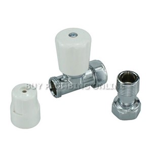 Altecnic Eclipse 15mm x 1/2" Straight Manual Radiator Valve - White Head - 406415LTC