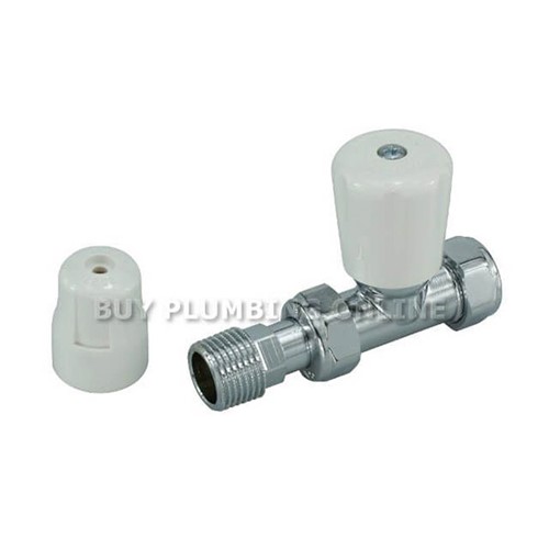 Altecnic Eclipse 15mm x 1/2" Straight Manual Radiator Valve - White Head - 406415LTC