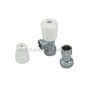 Altecnic Eclipse 15mm x 1/2" Angled Manual Radiator Valve - White Head - 410415LTC
