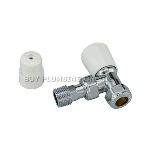 Altecnic Eclipse 15mm x 1/2" Angled Manual Radiator Valve - White Head - 410415LTC