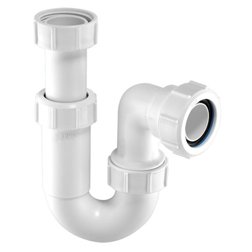 McAlpine 1 1/4" Tubular Swivel P Trap with Adjustable Inlet - 75mm Water Seal