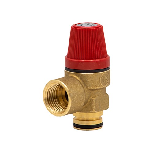 Altecnic Caleffi 312 Series 1/2" F x Pushfit 3 Bar Pushfit O-Ring Safety Pressure Relief Valve - 312404CST