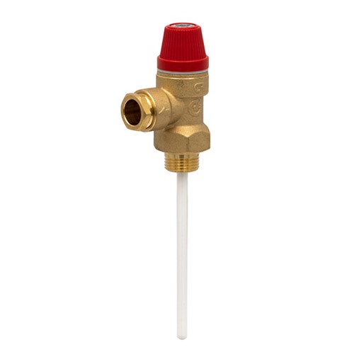 Altecnic 1/2" 90 degree 10 Bar Pressure & Temperature Relief Valve - 309400CST