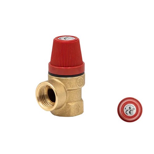 Caleffi 311 Series 1/2" F x 1/2" F 6 Bar Pressure Relief Valve - 311460