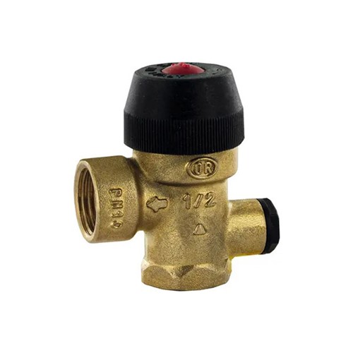 Officine Rigamonti Light Model 0488 Series 1/2" FBSP 3 Bar Pressure Relief Valve with Gauge Port - 0488.130