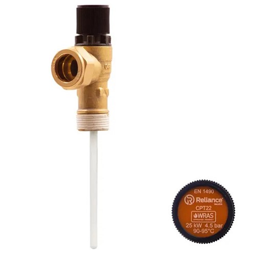 RWC CPT22 3/4" MBSP x 22mm 4.5 Bar Pressure & Temperature Relief Valve - PTEM585200
