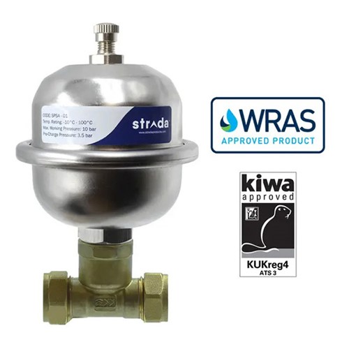Strada 0.16 litre 1/2" MBSP Shock Arrestor with 15mm Tee - SPSA-03