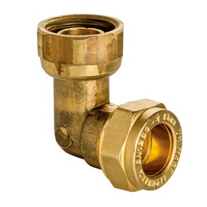 Express Compression Brass Bent Swivel Bent Tap Connector 15mm x 1/2"