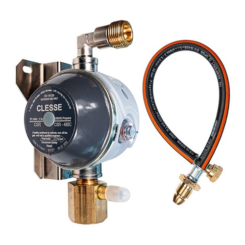 Clesse CSR 485 Single Cylinder Regulator Low Pressure 37mb Propane 4kg/h with CSR OPSO Wall Mounted - UUCSR485SCK
