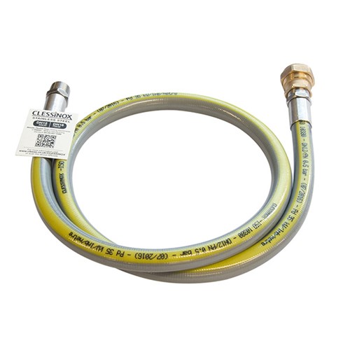 Clesse Clessinox 1.2m 35kw Stainless Steel Outlet Hose with 22mm Compression - UUSS35KWX22