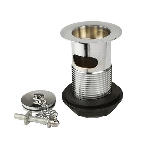 Epson Brass Body Slotted Basin Waste, Plug, Chain & Stay - Chrome