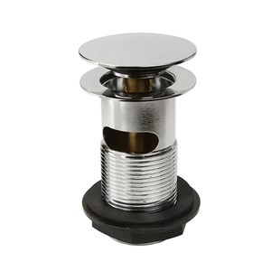 Epson Brass Body Unslotted Mushroom Clicker Basin Waste - Chrome