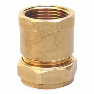Express Compression Brass Straight Female Iron Coupling 28mm x 3/4"