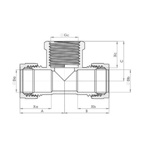 Express Compression Brass Female Iron Centre Branch Tee 28mm x 28mm x 1"