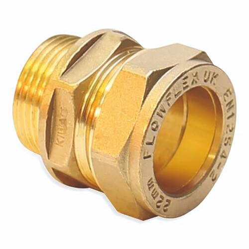 Express Compression Brass Straight Male Iron Coupling - Parallel 28mm x 1 1/4"