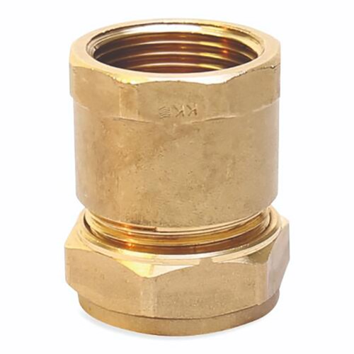 Express Compression Brass Straight Female Iron Coupling 15mm x 1/4"
