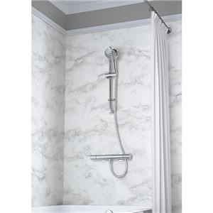 Express Enzo Deluxe Safe-Touch Thermostatic Shower with Round Riser Kit - Chrome