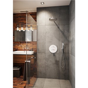 Express Enzo Concealed Dual Outlet Thermostatic Shower with Round Kit - Chorme