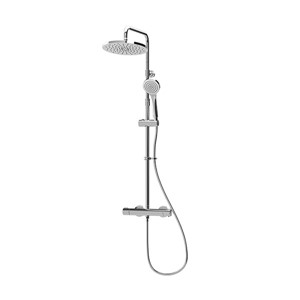 Express Enzo Safe-Touch Dual Outlet Thermostatic Shower & Round Riser Kit - Chrome