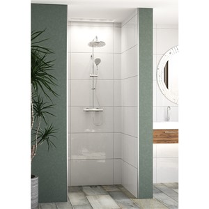 Express Enzo Safe-Touch Dual Outlet Thermostatic Shower & Round Riser Kit - Chrome