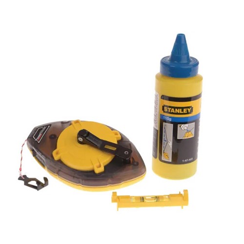Stanley 30mtr Power Winder Chalk Line, Chalk & Level - 0-47-465