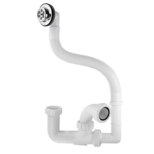 McAlpine 1 1/2" Bath Trap with Flexible Overflow & Overflow Grating - 75mm Water Seal